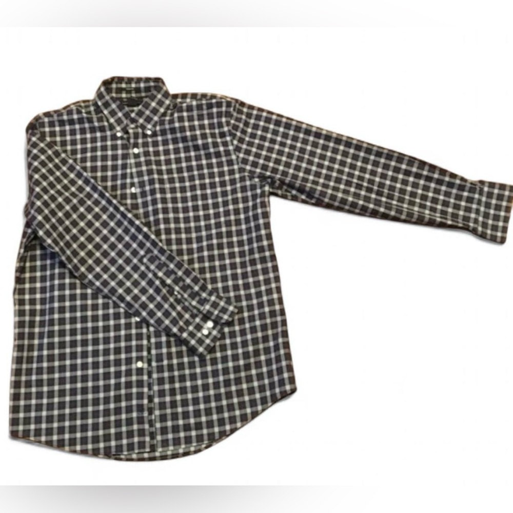 Land’s End Long sleeve men’s shirt, medium, purple checkered